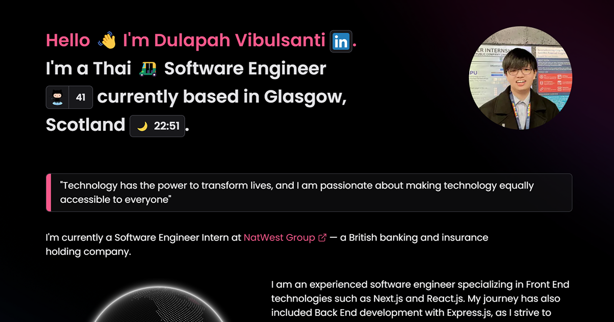 DulapahV s Portfolio